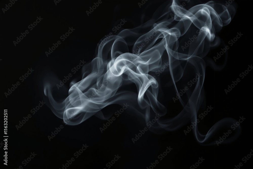 Wisps of white smoke swirling gracefully on a dark background in an abstract style, evoking mystery and elegance. Ai generative Wisps of white smoke swirling gracefully on a dark background in an abstract style, evoking mystery and elegance. Ai generative