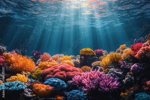 Transitioning Coral Reef in Vibrant Colors photo