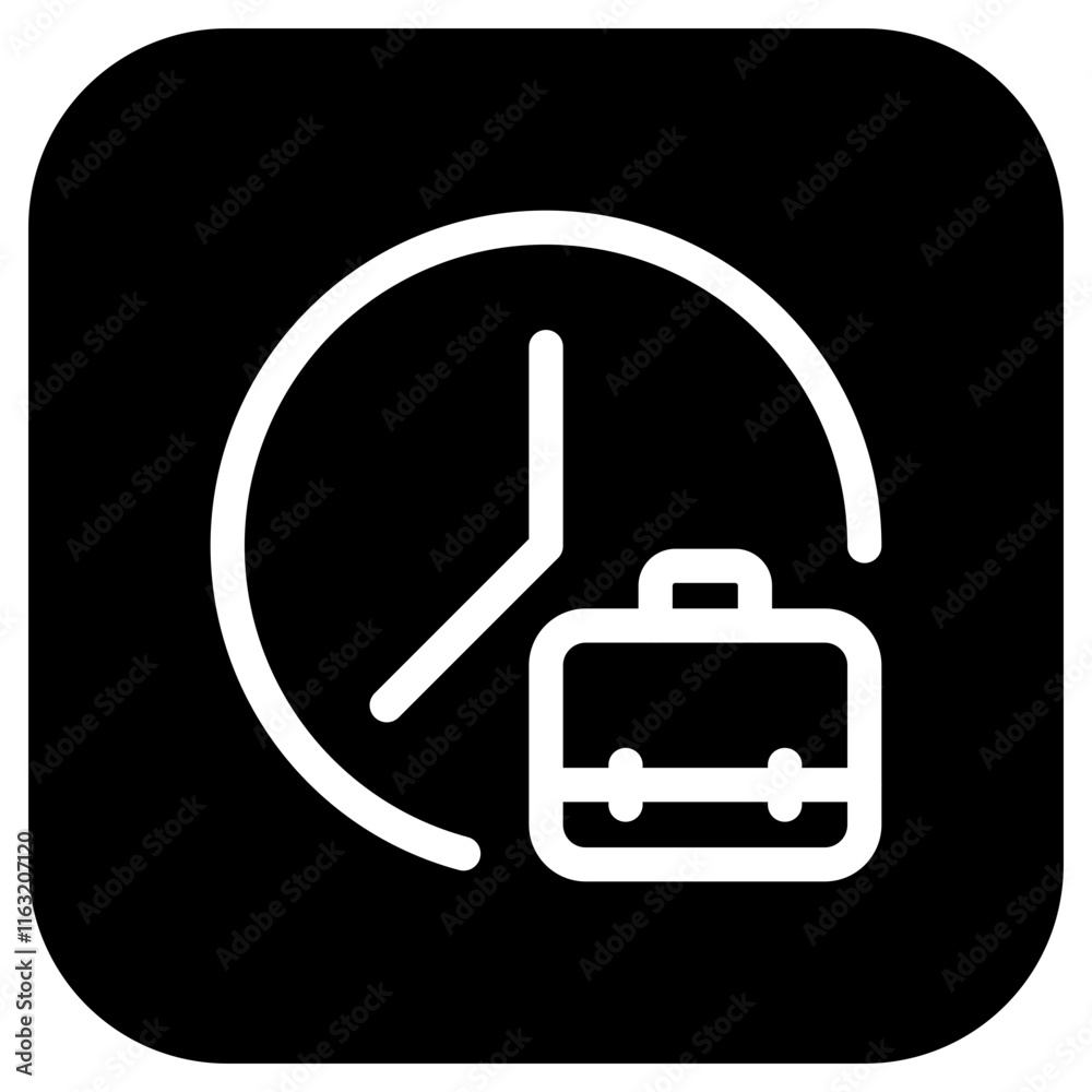 Editable work hour, freelancer, time, briefcase vector icon. Remote work, job, profession. Part of a big icon set family. Perfect for web and app interfaces, presentations, infographics, etc Editable work hour, freelancer, time, briefcase vector icon. Remote work, job, profession. Part of a big icon set family. Perfect for web and app interfaces, presentations, infographics, etc