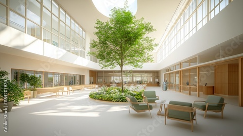 Retirement Home or Nursing Home Interior With Green Environment