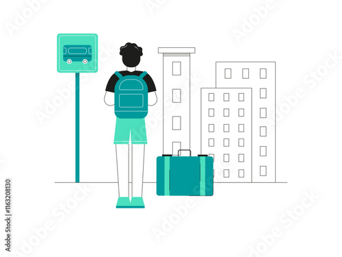 International traveling. Migration illustration. Flat vector illustration