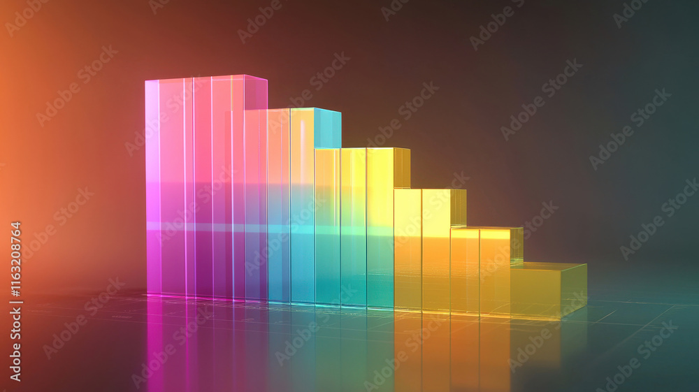 A creative stacked area chart with illuminated gradients, layered over a sleek holographic surface with reflective highlights, designed for showcasing complex data trends. A creative stacked area chart with illuminated gradients, layered over a sleek holographic surface with reflective highlights, designed for showcasing complex data trends.