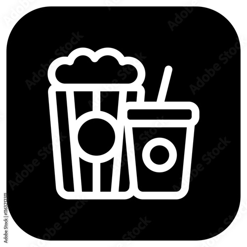 Editable popcorn, soda, snack, drink food, beverage vector icon. Movie, cinema, entertainment. Part of a big icon set family. Perfect for web and app interfaces, presentations, infographics, etc