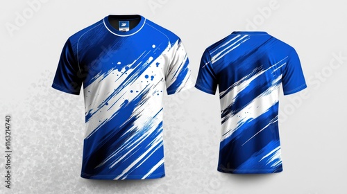 Sublimated Blue and White Sport Jersey Design Mockup