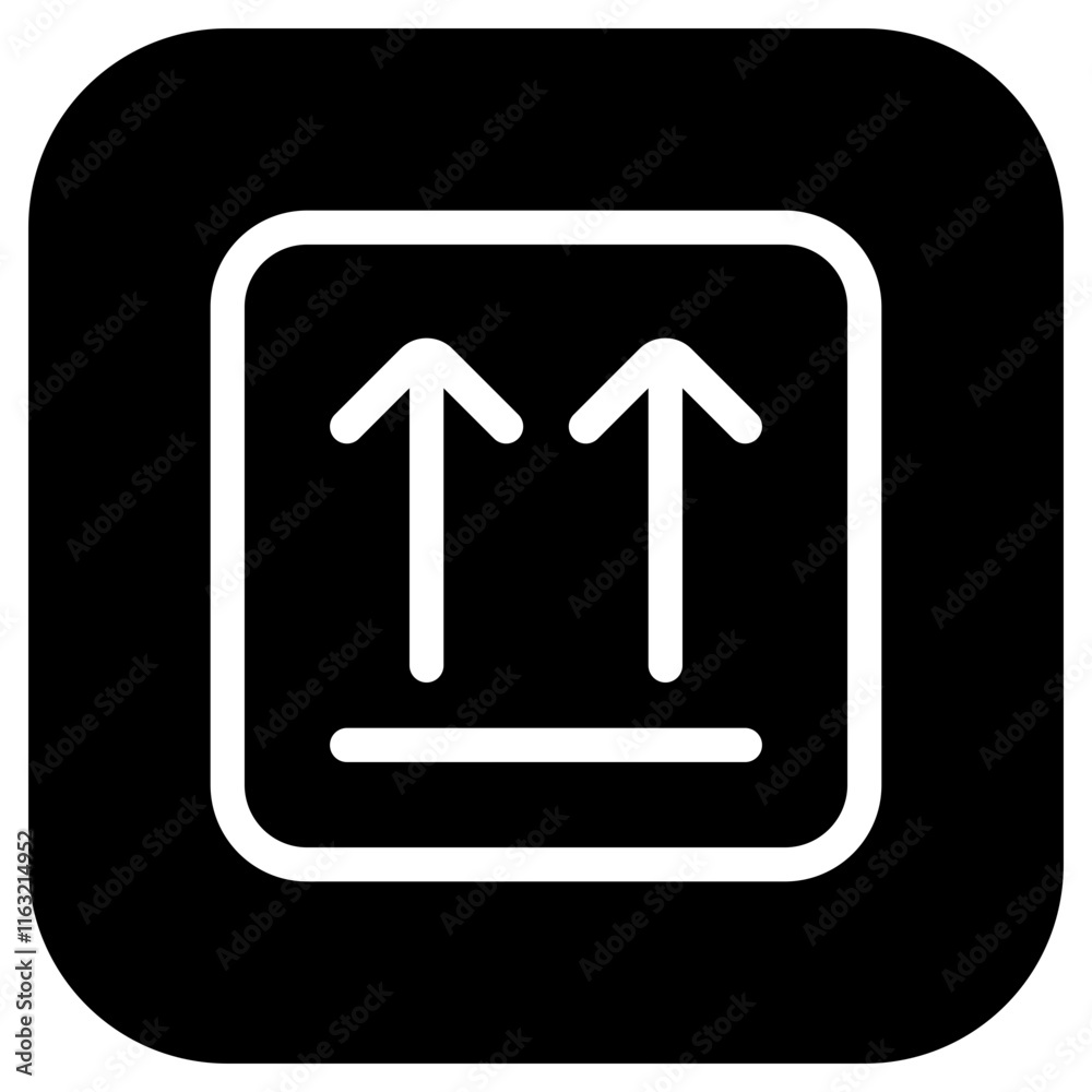 Editable this side up sign vector icon. Shipping, delivery, e-commerce, transport, logistics. Part of a big icon set family. Perfect for web and app interfaces, presentations, infographics, etc Editable this side up sign vector icon. Shipping, delivery, e-commerce, transport, logistics. Part of a big icon set family. Perfect for web and app interfaces, presentations, infographics, etc