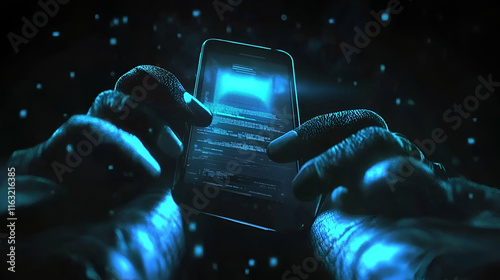 Cybersecurity, Hands Decode Encrypted Data Swiftly in the Dark