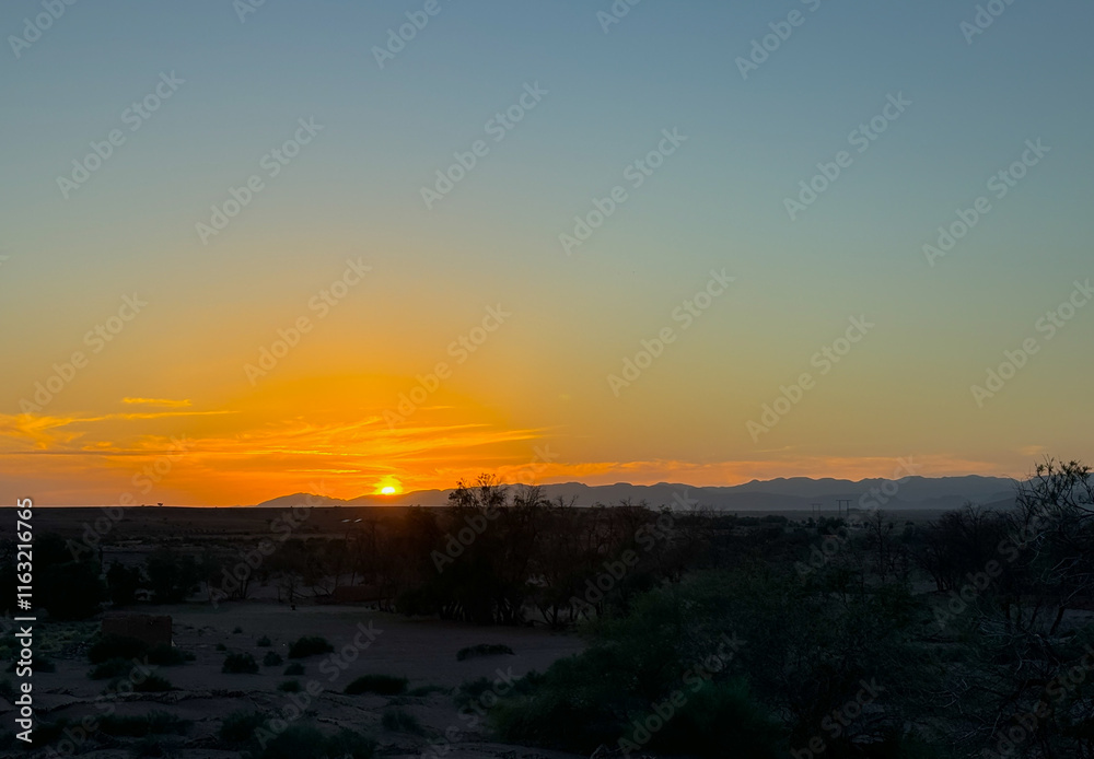 Sunset in the Wadi Draa valley near Zagora in Morocco Sunset in the Wadi Draa valley near Zagora in Morocco