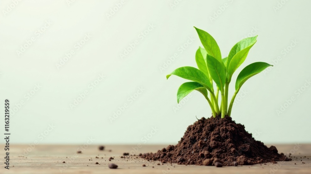 custom made wallpaper toronto digitalA vibrant green seedling emerges from rich soil, symbolizing growth, new beginnings, and the promise of a thriving future.