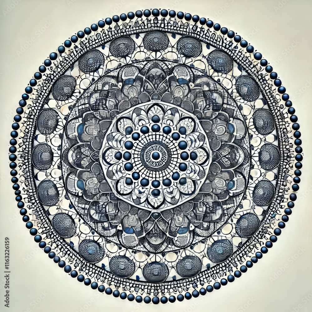 Fototapeta premium Circular Grid Mandala A mandala built from a grid of circles