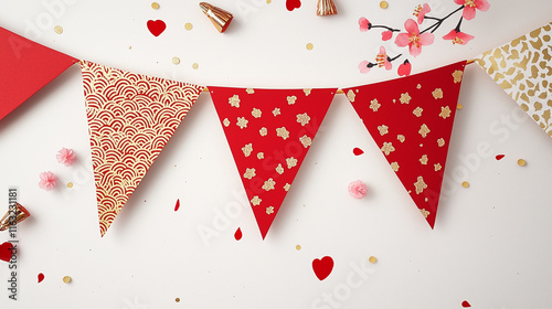 Red and Gold Festive Buntin...