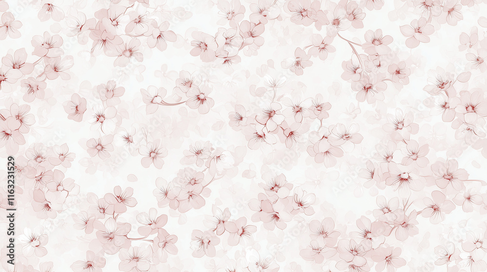 Fototapeta premium Delicate Pink Orchid Pattern: A soft, ethereal pattern of pink orchids on a white background. Perfect for invitations, backgrounds, and more. 