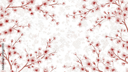 Red Cherry Blossoms Spring ...