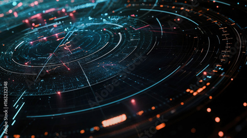 Wallpaper Mural A cutting-edge interactive radar graph with glowing data points connected by smooth arcs, dynamically transitioning between datasets for a futuristic and visually engaging data visualization. Torontodigital.ca