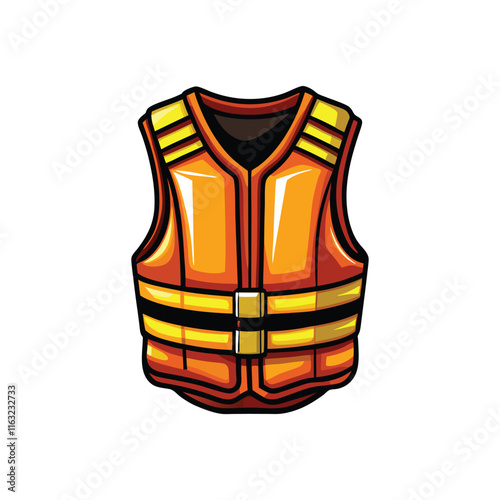 Create a detailed vector illustration of a high-visibility bicycle safety vest, showcasing reflective strips and adjustable features.  Include various color options.