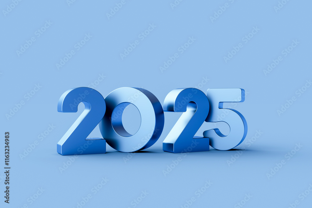 New Year 2025 Creative Design Concept, 3D rendering. New Year 2025 Creative Design Concept, 3D rendering.