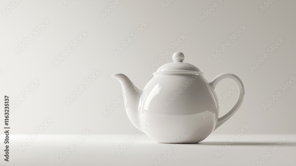 Ceramic teapot with a minimalist design isolated on white background for tea time setups Ceramic teapot with a minimalist design isolated on white background for tea time setups
