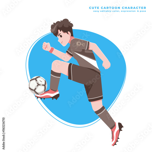 football player cute cartoon character