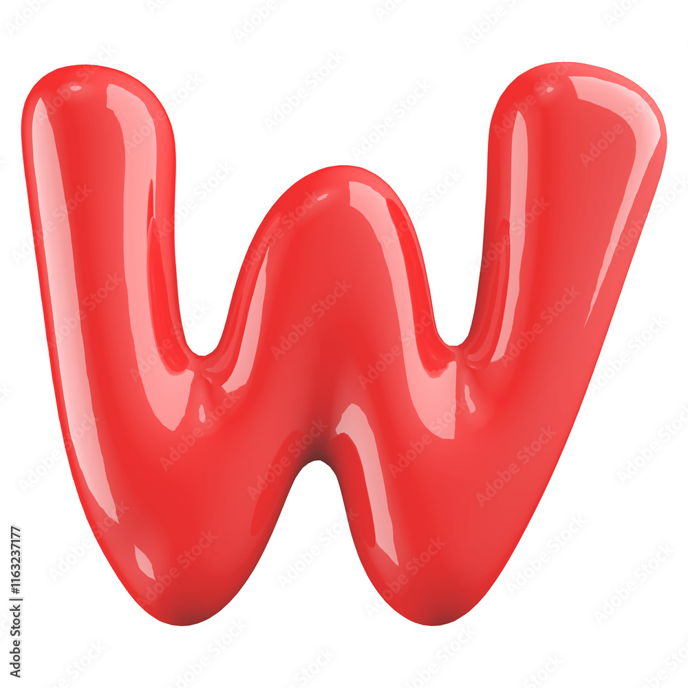 3D Alphabet Letter Font W 3D Alphabet Letter Font W
