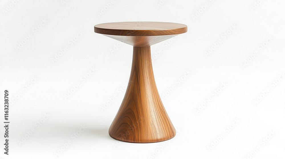 Compact side table with minimalist design isolated on white background for small spaces Compact side table with minimalist design isolated on white background for small spaces