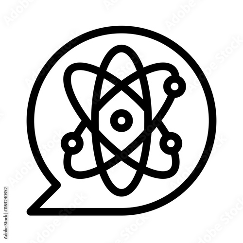 Icon Atom Molecule With Style Outline