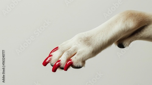 Dog Paw with Red Nail Polish