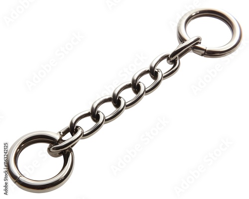 Metal Chain with Rings - Isolated on White