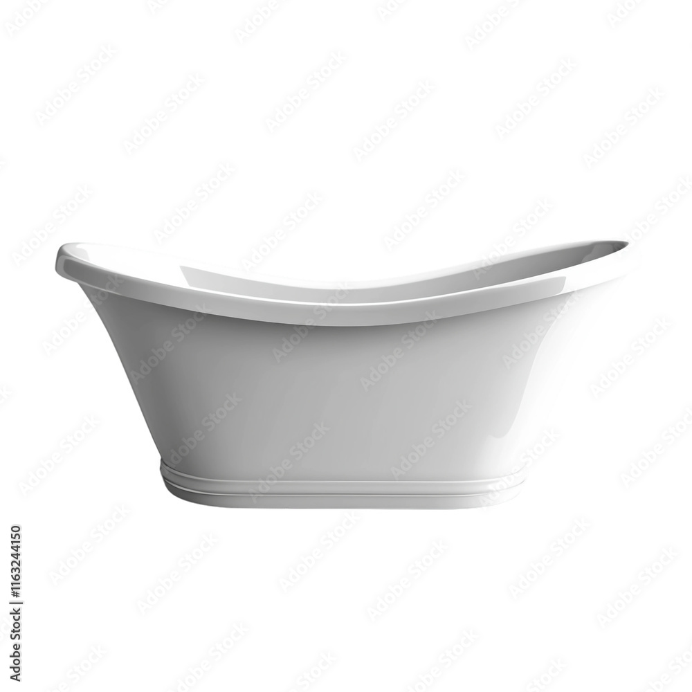 White bathtub with a curved shape. White bathtub with a curved shape.