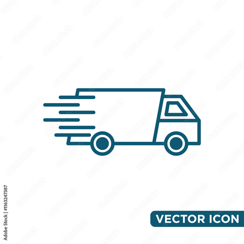 Simple Truck Logistic Icon Design Template 