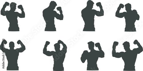fighter, boxing, fight, collection, boxer, vector, athlete, silhouette, training, martial, fighting, boxing fight, boxing sport, kickboxing fitness,  competition, sport,  activity, exercise, knockout,