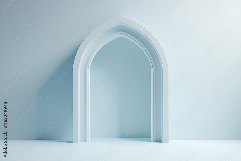 Fototapeta premium Elegant Light Blue Archway Interior Design