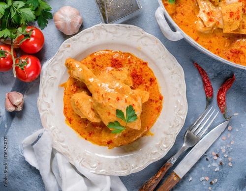 Tender Chicken Paprikash with Creamy Paprika Sauce photo