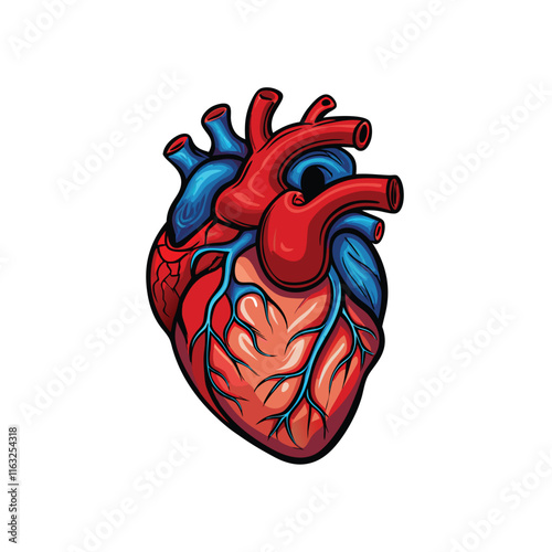 Design a clean, accurate vector illustration depicting the four phases of the cardiac cycle atrial systole, ventricular systole, early diastole, and late diastole. Show blood flow.