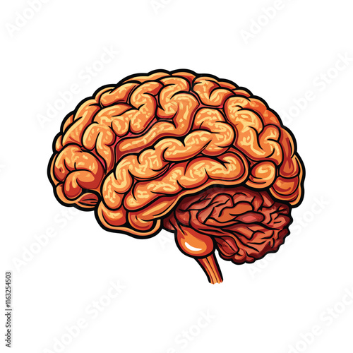 Design a vector illustration depicting the neurological effects of Alzheimer's disease on the brain, showcasing neuronal loss and cognitive decline.
