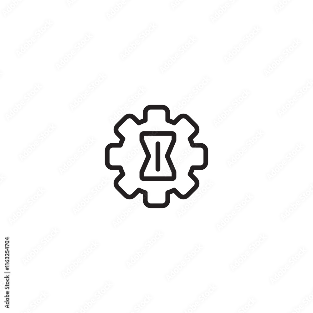 Time management. Hourglass in gear icon. Managing time. Time optimization. Deadline management. Time-based actions. Time management. Hourglass in gear icon. Managing time. Time optimization. Deadline management. Time-based actions.