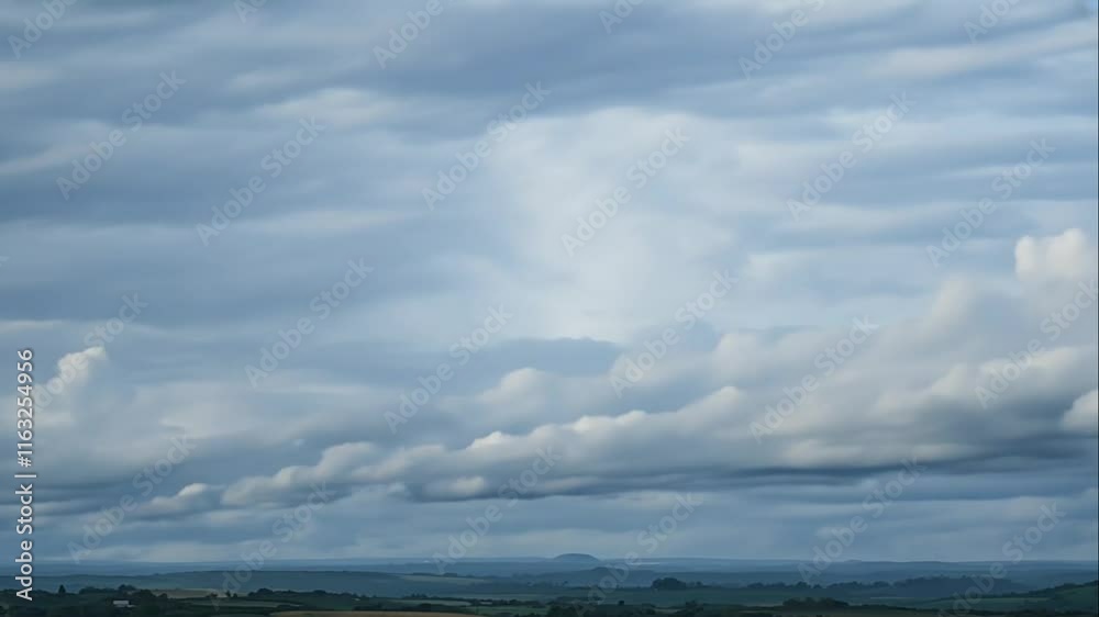 Serene Landscape with Distant Hills Under Dramatic Cloudy Sky Captured in Subtle Blue and Gray Hues, Perfect for Nature and Tranquility Themes Serene Landscape with Distant Hills Under Dramatic Cloudy Sky Captured in Subtle Blue and Gray Hues, Perfect for Nature and Tranquility Themes