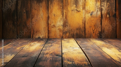 Rustic Messy Wooden Table Background Featuring Natural Grain Patterns, Scattered Rustic Objects, and a Weathered Texture, Perfect for Creative Food Photography, Rustic Themes, or Artistic Design Proje photo