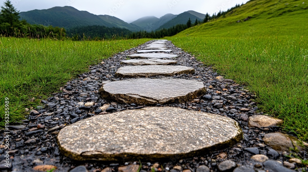 Serene Stone Path to Mountain Vista Serene Stone Path to Mountain Vista