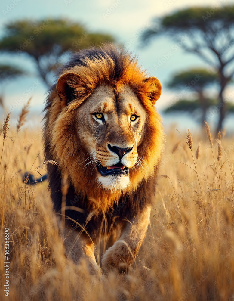 A majestic lion 