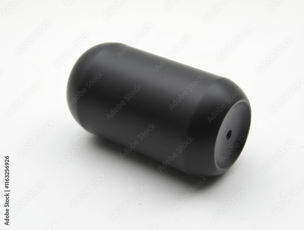 Black Cylindrical Object on White Background Black Cylindrical Object on White Background