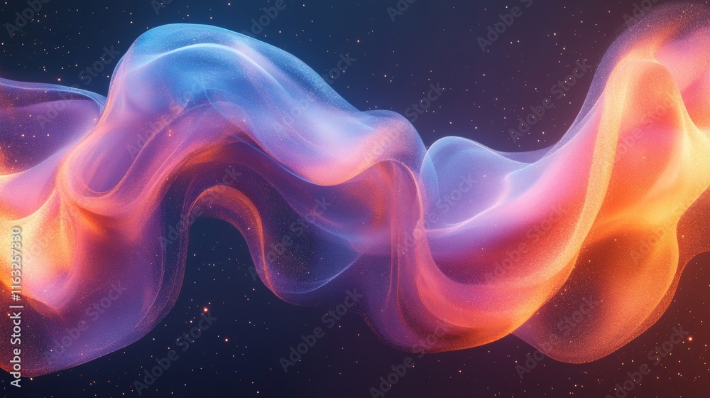Fototapeta premium Futuristic Digital Waveforms in Pastel Background
