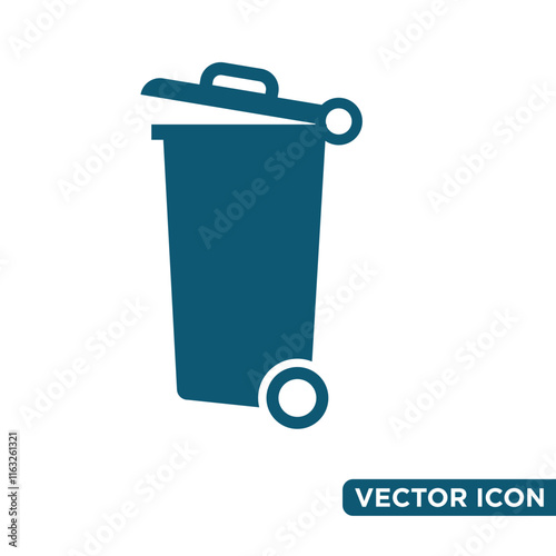 Minimalist Rubbish Bin Icon Design Template 