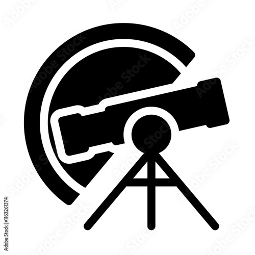 Icon Telescope Astronomy With Style Glyph 