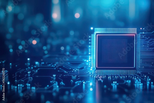 Geometric processor design radiating dynamic light, computational power, cuttingedge innovation