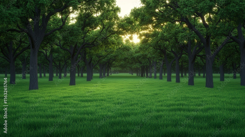 A serene forest landscape featuring tall trees and a grassy field, illuminated by soft sunlight, creating a peaceful and tranquil atmosphere. A serene forest landscape featuring tall trees and a grassy field, illuminated by soft sunlight, creating a peaceful and tranquil atmosphere.