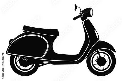 scooter silhouette, scooter bike vector illustration, scooter icon symbol 