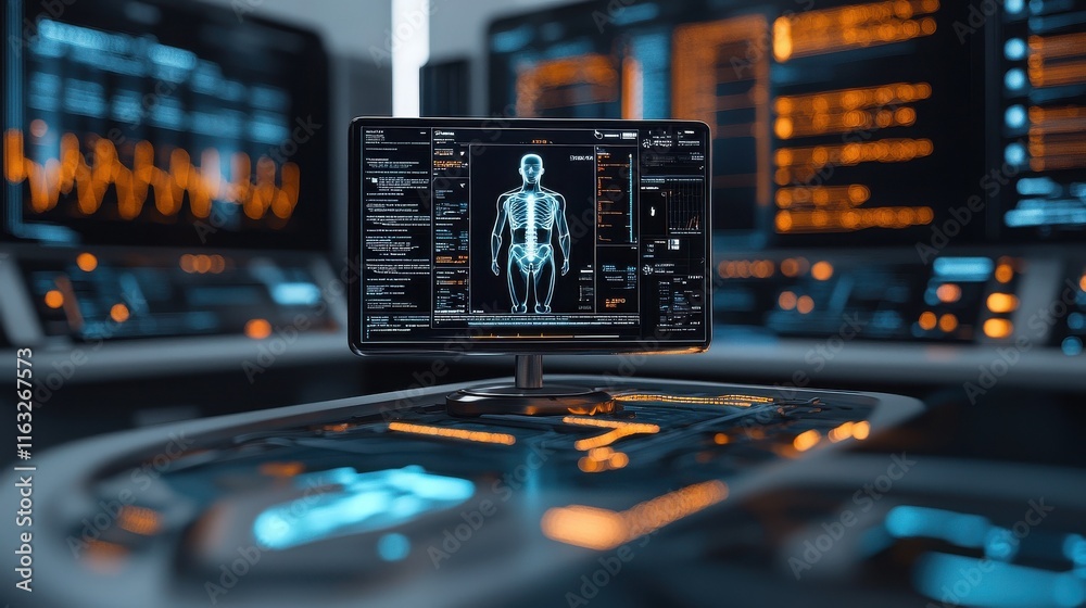 Naklejka premium Transforming telemedicine ai-driven virtual healthcare environments