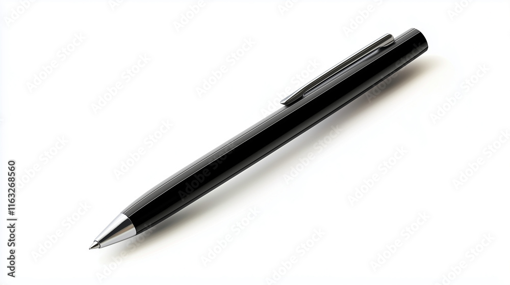 Simple black ballpoint pen isolated on white background suitable for writing and sketching Simple black ballpoint pen isolated on white background suitable for writing and sketching