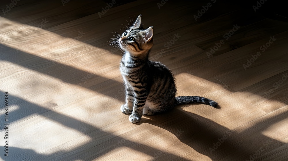 Obraz premium Playful Silver Tabby Kitten.