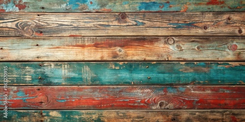 Wallpaper Mural Rustic Weathered Wooden Planks with Multicolored Paint Flakes Torontodigital.ca