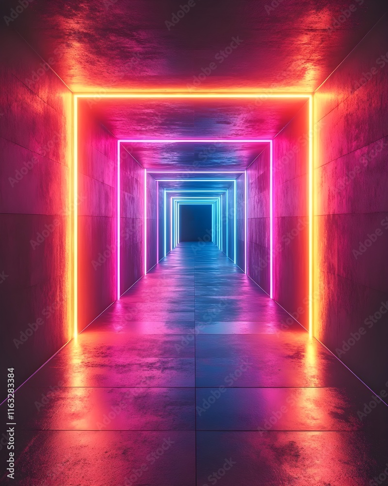 Neon Lights Corridor Neon Lights Corridor